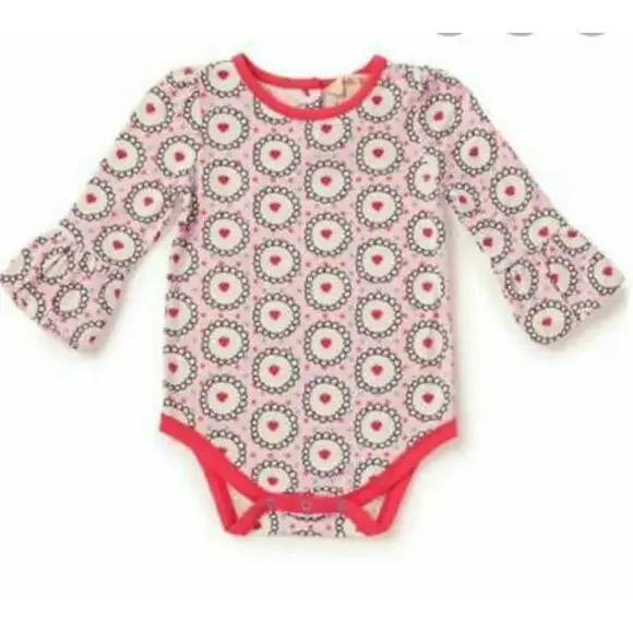 NEW Matilda Jane By Heart Pink BodySuit Long Sleeve Shirt Size 3-6 months - Picture 1 of 6